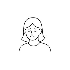 Stressed woman icon logo flat vector design