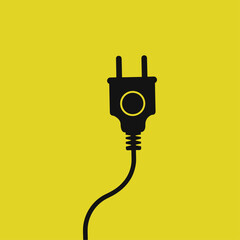 Power plug, Power switch icon logo flat vector design