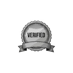 Verified badge icon logo flat vector design