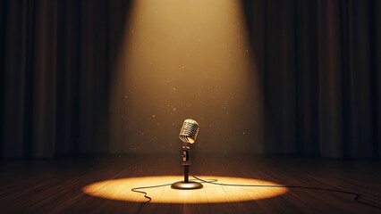 Futuristic sleek silver jet flying high above the clouds with glowing blue neon light trails at sunset