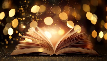 abstract bookeh soft focus lights background on dark tones with golden details