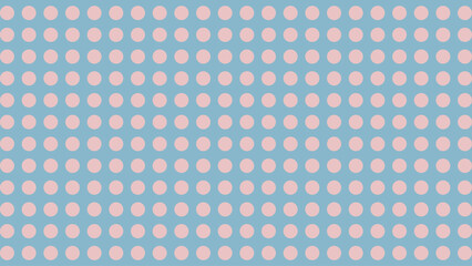 Seamless pink polka dot pattern on light blue background vector illustration texture