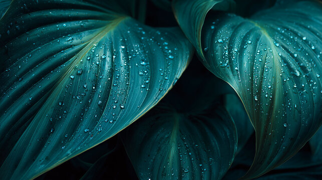 Minimalist macro shot of a single green leaf on dark background