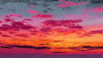 Sunset Sky Painted: Witness the exquisite beauty of a vibrant painted sunset, showcasing a gradient of colors across the expansive sky. Capturing the breathtaking hues.