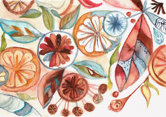 Hand Painted Watercolor Organic Abstract Inspired by Nature