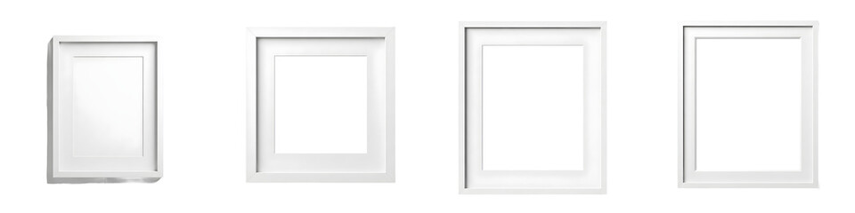 set collection of the  photo white frame  in PNG blackground stock image,.file.
