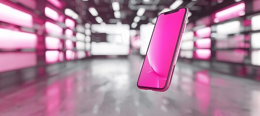 3d visualization of a mobile application user interface mockup in a pristine environment