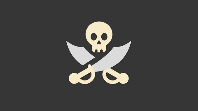 Pirate Flag Emblem: A classic pirate flag design, showcasing a skull and crossbones emblem against a dark background, evoking a sense of adventure, danger, and the lore of the high seas.