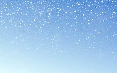 Light snowfall on a soft light blue gradient background. Peaceful winter backdrop for a festive greeting card, seasonal banner, Christmas social media posts, holiday or winter design projects. Vector
