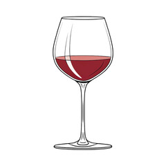 Red wine glass on black background for sophisticated events and fine dining