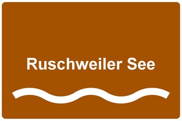 Illustration eines Namensschildes f&uuml;r den "Ruschweiler See" in Baden-W&uuml;rttemberg	