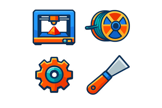 3D Printing Icons Set