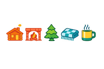 Cozy Winter Scene Icons
