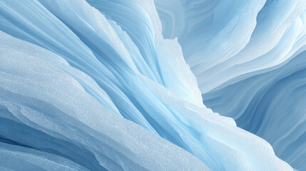 Obraz premium Abstract ice texture frozen wave pattern blue glacier surface winter background cold crystal layer frosty canyon curve tranquil minimal nature detail