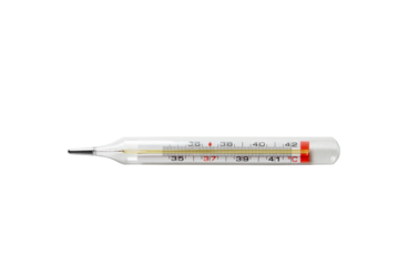 Mercury thermometer isolated on transparent background, png