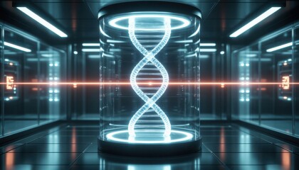 Futuristic DNA lab chamber