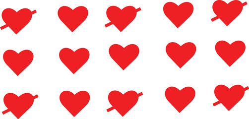 set of red hearts for valentines