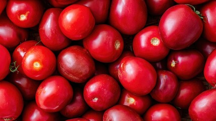 Dense tomato background with ripe red tomatoes tightly arranged. Fresh produce texture for food design, packaging, cooking blogs, healthy eating concepts and natural kitchen background
