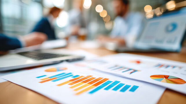 Diverse Team Analyzing Business Charts in Meeting - Powered by Adobe