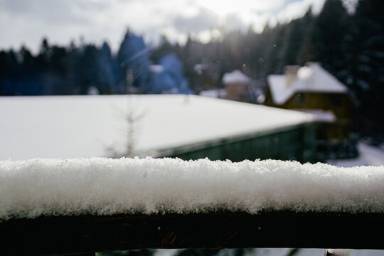 a marco photo of snowflakes. frozen water.