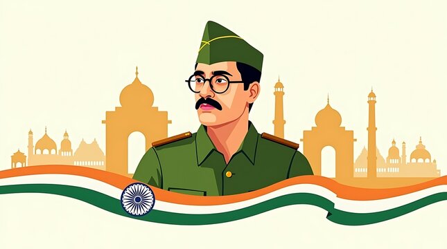 Netaji Subhas Chandra Bose Jayanti Banner. Poster. post. Netaji Jayanti
