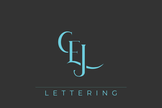 CEJ Elegant Monogram Logo Design With Decorative Lettering