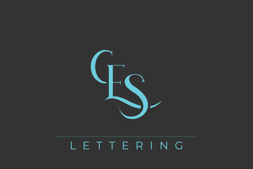 Fototapeta premium CES Elegant Monogram Logo Design With Decorative Lettering