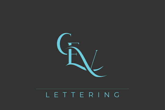 CEV Elegant Monogram Logo Design With Decorative Lettering