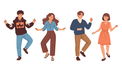 Obraz premium Diverse group of young adults dancing joyfully together