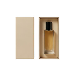 Elegant perfume bottle in luxury box