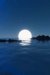 Moon over the sea