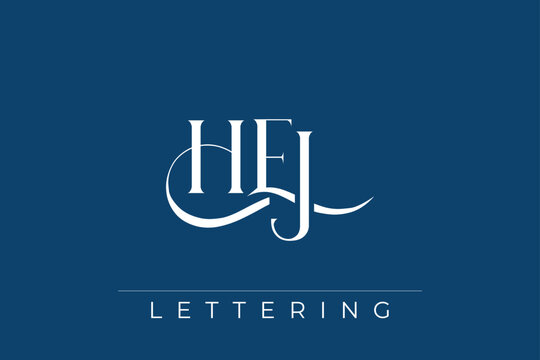 HEJ Elegant Monogram Logo Design With Decorative Lettering