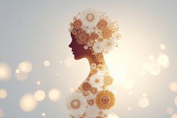 Floral silhouette of a woman