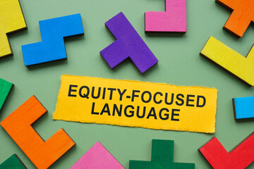 Equity focused language with colorful puzzle pieces.