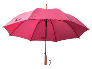 Pink umbrella isolated on transparent background for rainy day protection