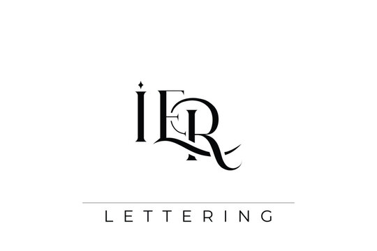 IER Elegant Monogram Logo Design With Decorative Lettering