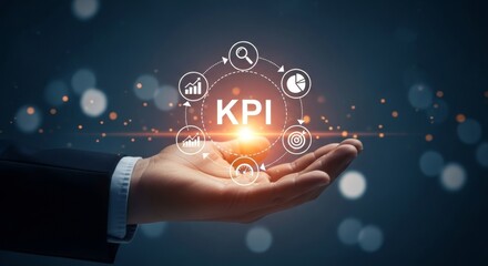 Kpi business performance management and data analytics concept