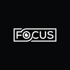 focus logo design, typography text focus graphic vector, word mark focus symbol icon concept