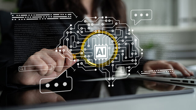 AI brain circuit symbolizing machine learning, automation, data processing, and advanced analytics driving modern business innovation Parse - Powered by Adobe