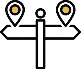 Direction Signpost Map Location Icon Vector Illustration
