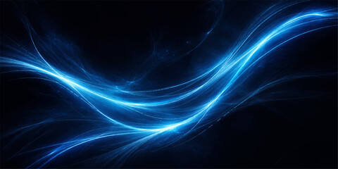 Fototapeta premium A futuristic motion wallpaper featuring a dark blue abstract background loop with digital fractal waves, glowing light energy, and pink art lines in a dark space design