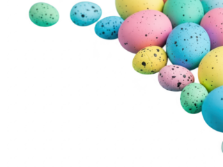 Colorful easter eggs on transparent background