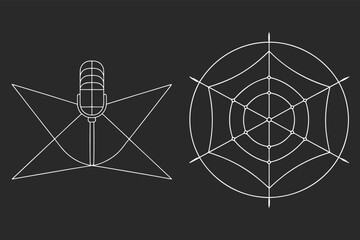 Microphone Sound Waves Audio Recording Technology Vector Illustration
