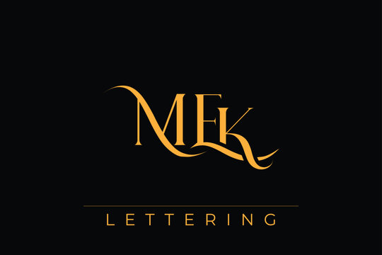 MEK Elegant Monogram Logo Design With Decorative Lettering