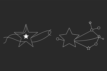 Star Constellation Line Art Design, Celestial Sparkle Vector Graphic