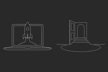 Startup Launch And Opportunity Concept With Rocket Icon