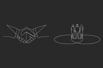 Partnership Agreement And Teamwork Concept Linear Style