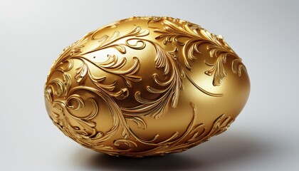 golden egg isolated on white background