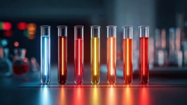 Colorful test tubes in a modern laboratory - Powered by Adobe