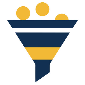 Sales funnel icon for marketing conversion and business strategy